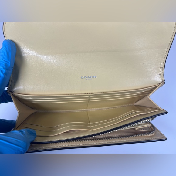 Coach Slim Envelope Wallet In Signature Canvas Color Yellow-CHW0001 - Picture 5 of 7